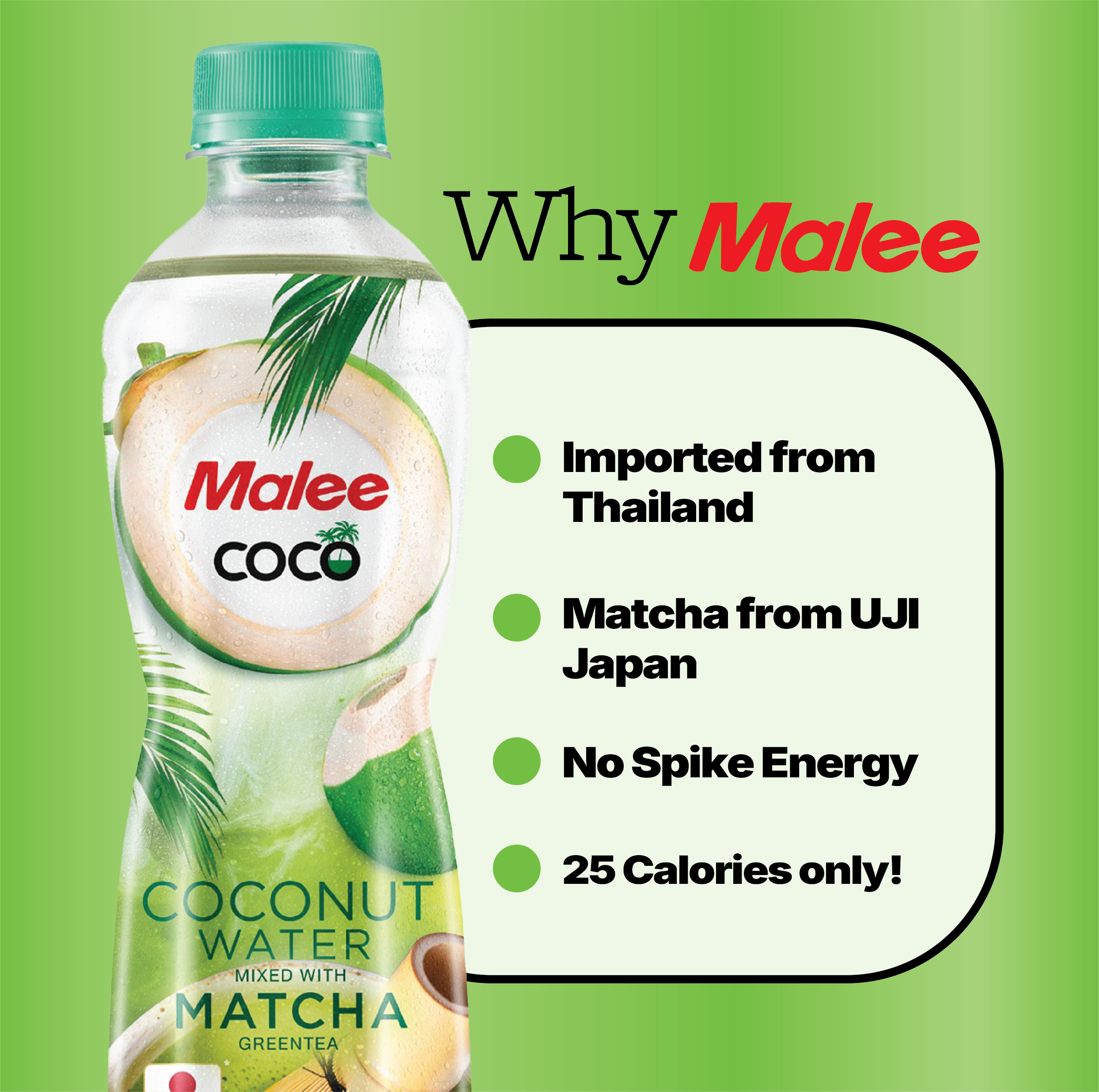 Malee Coco- Matcha mixed with Coconut Water